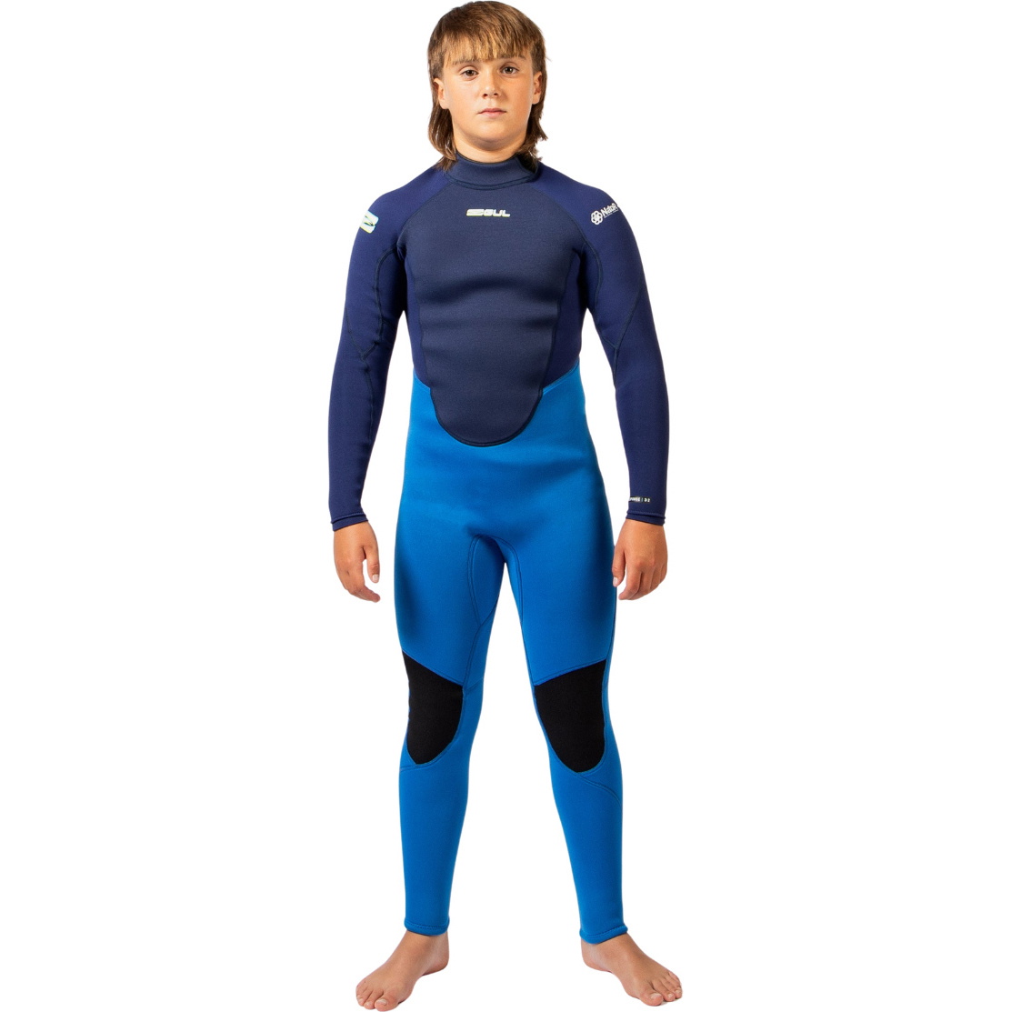 2026 Gul Junior Response Natur 3/2mm Flatlock Back Zip Wetsuit RE1322-BLBL - Blue